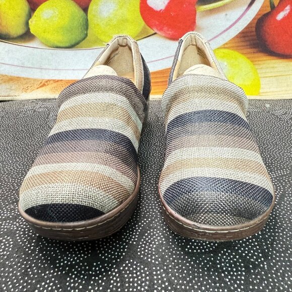 B.O.C. Born Concept Women's Striped Canvas Slip-On Clogs Size 9M - Picture 2 of 10